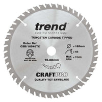 TREND 165MM X 20MM X 48T WOOD CRAFT CIRCULAR SAW BLADE CSB/16548B