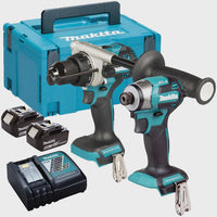 Makita DLX2549TJ 18V LXT Brushless Combi Drill (DHP492) & Impact Driver (DTD173) Twin Kit with 2 x 5.0Ah Battery Charger & Case