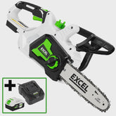 Excel 20V 10" Chainsaw with Tool-Free Chain Tensioning & 1 x 4.0Ah Battery, Charger
