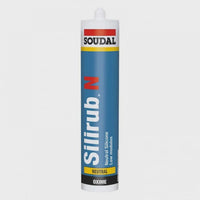 Soudal Silirub N 300ml General Purpose Low Modulus Neutral Silicone Clear 117857